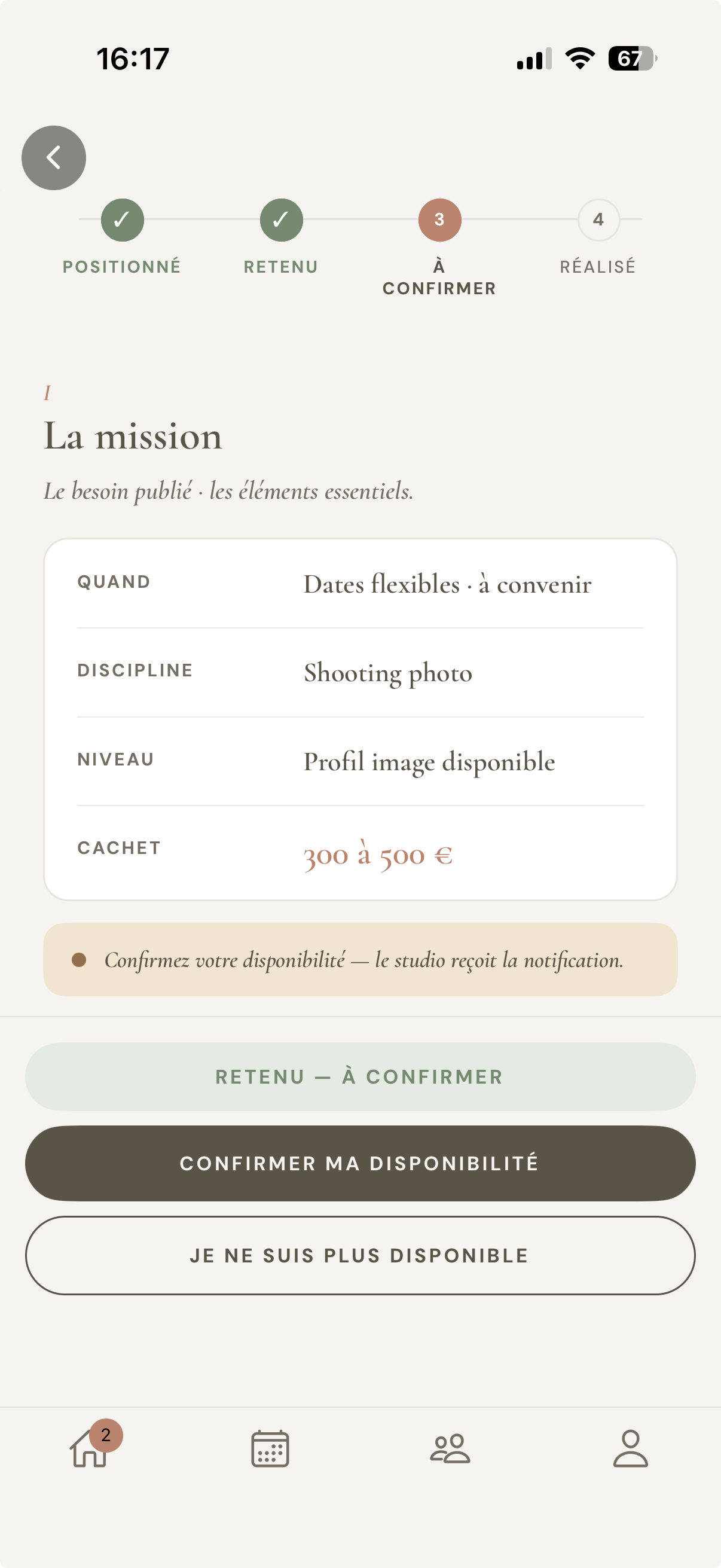 Détail d'une mission